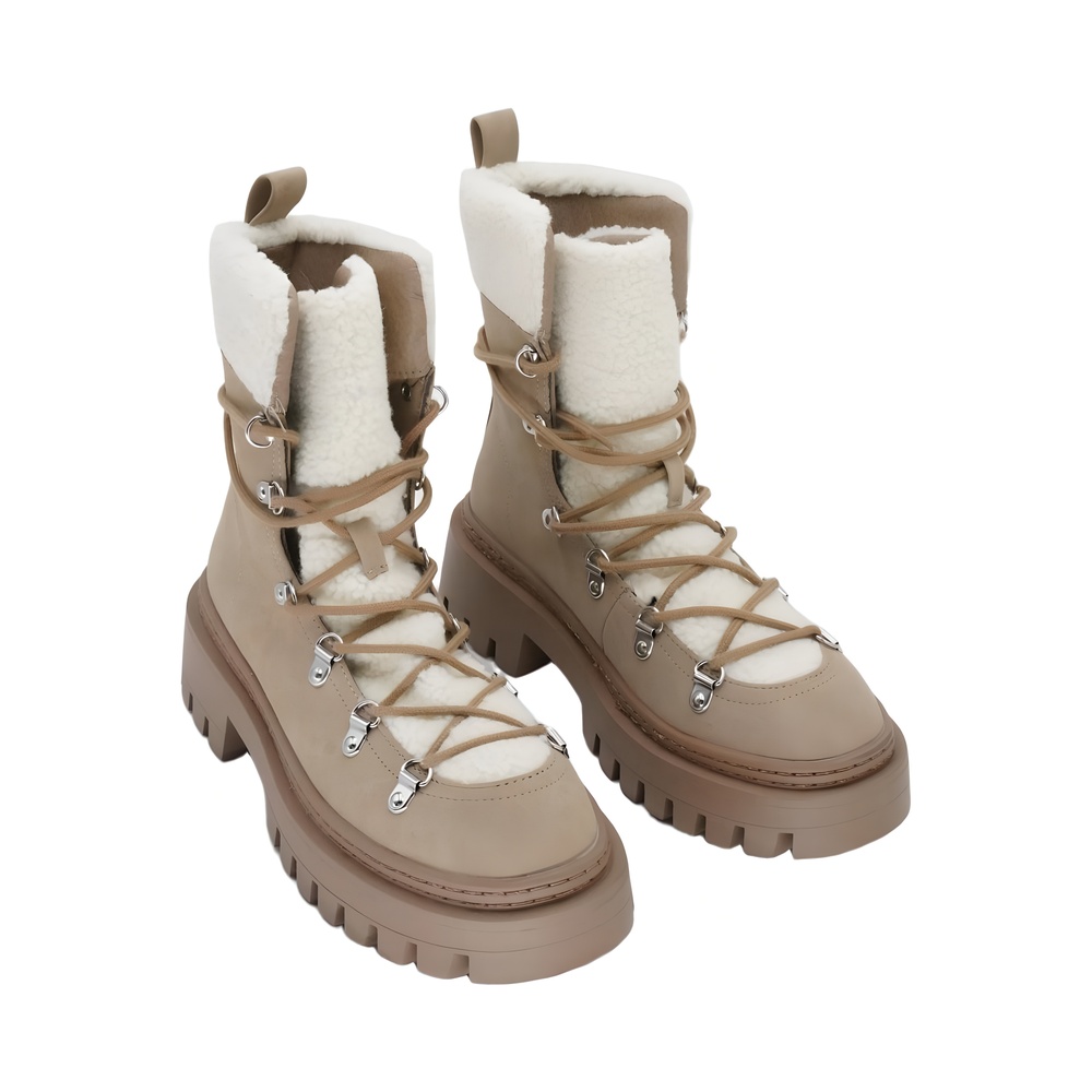 London Rag Women's Lace-Up Faux Leather Boots Tan Size 7